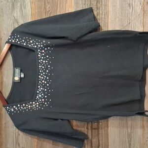 Christine Alexander Embellished Black Top #3